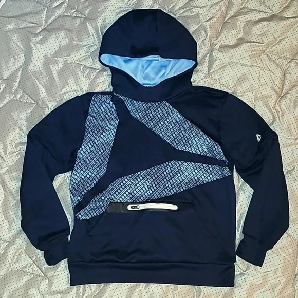 Reebok Other - Boys 10/12 REEBOK hoodie navy blue and light blue with unique zippers LOT J